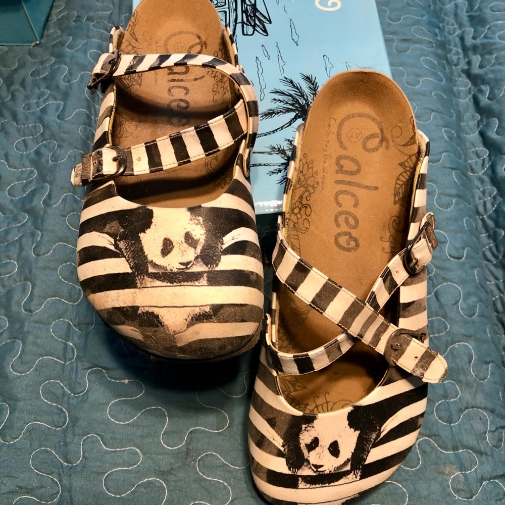 Panda Striped Shoes - Black and White by Calceo.  Lightly used 10